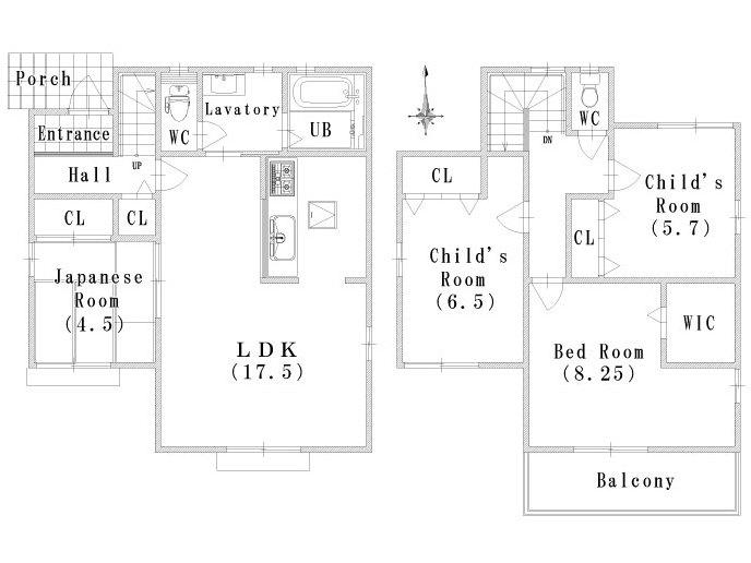 Building plan example (floor plan). Building plan example (No. 7 locations) 4LDK, Land price 12.5 million yen, Land area 132.25 sq m , Building price 19.5 million yen, Building area 101.04 sq m