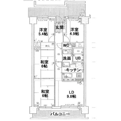 Floor plan. 4LDK, Price 10.8 million yen, Occupied area 74.19 sq m , Balcony area 9.82 sq m
