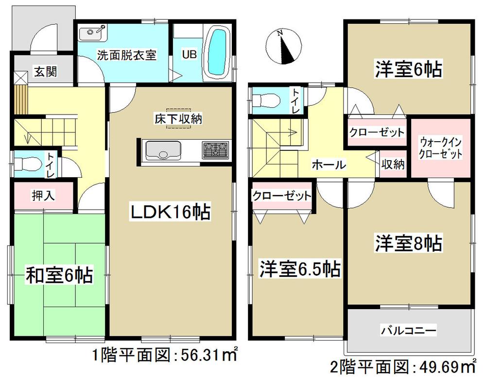Floor plan. (3 Building), Price 22,800,000 yen, 4LDK, Land area 148.5 sq m , Building area 106 sq m