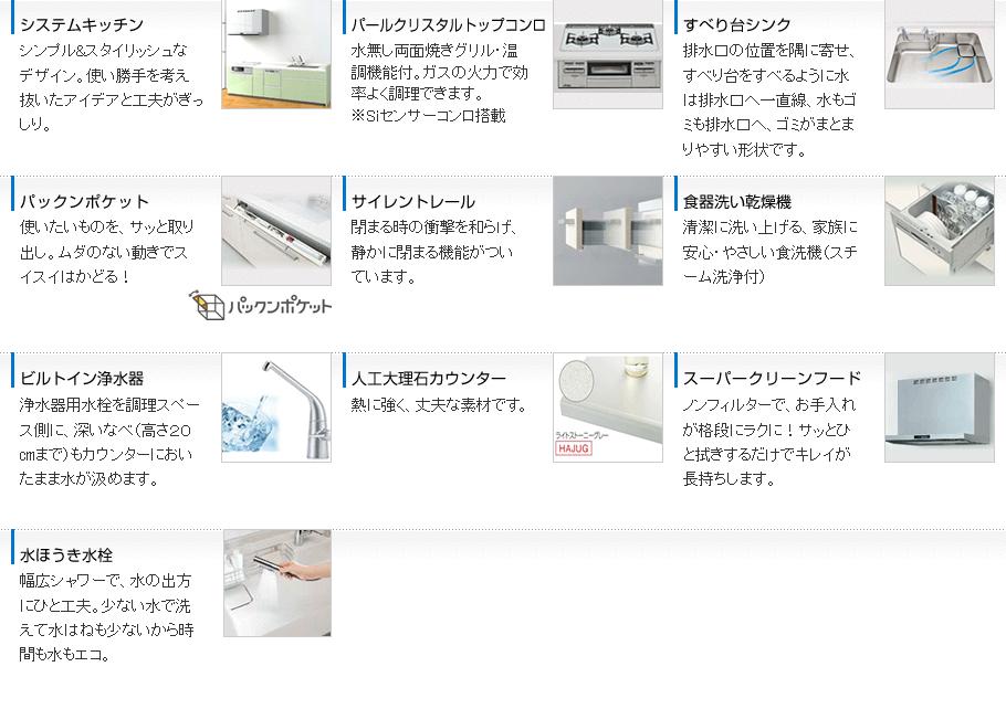 Other Equipment. With a wide shower Ya "water broom" water faucet, Drawer of silent rail, It will also be fun cooking in the kitchen of the standard set up built-in water purifier. 