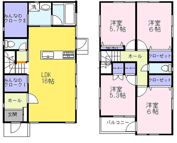 Compartment figure. 23.8 million yen, 4LDK + 2S (storeroom), Land area 119.19 sq m , Building area 104.35 sq m cloak with two places