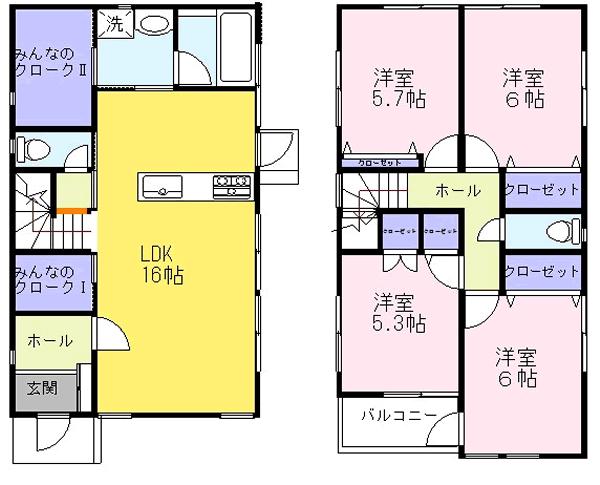 Compartment figure. 23.8 million yen, 4LDK + 2S (storeroom), Land area 119.19 sq m , Building area 104.35 sq m cloak with two places