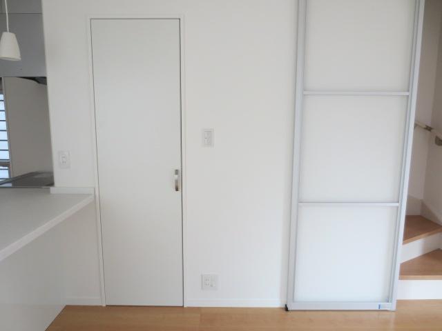 Same specifications photos (living). Living stairs with the same specification sliding door with Storage under the stairs