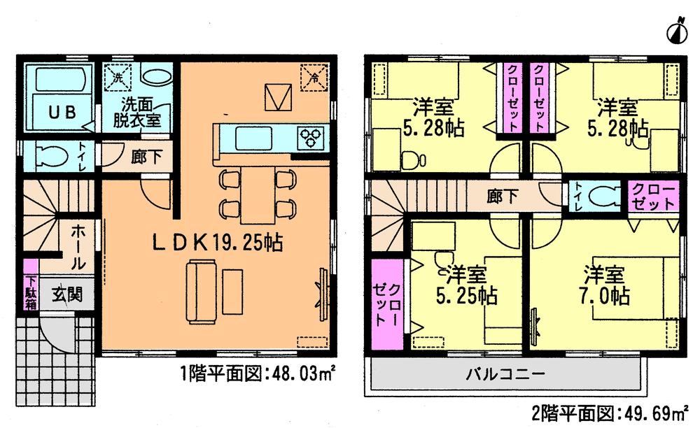 Floor plan. (7 Building), Price 17.8 million yen, 4LDK, Land area 148 sq m , Building area 97.72 sq m