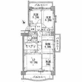 Floor plan. 4LDK, Price 8.8 million yen, Footprint 81.4 sq m , Balcony area 21.88 sq m