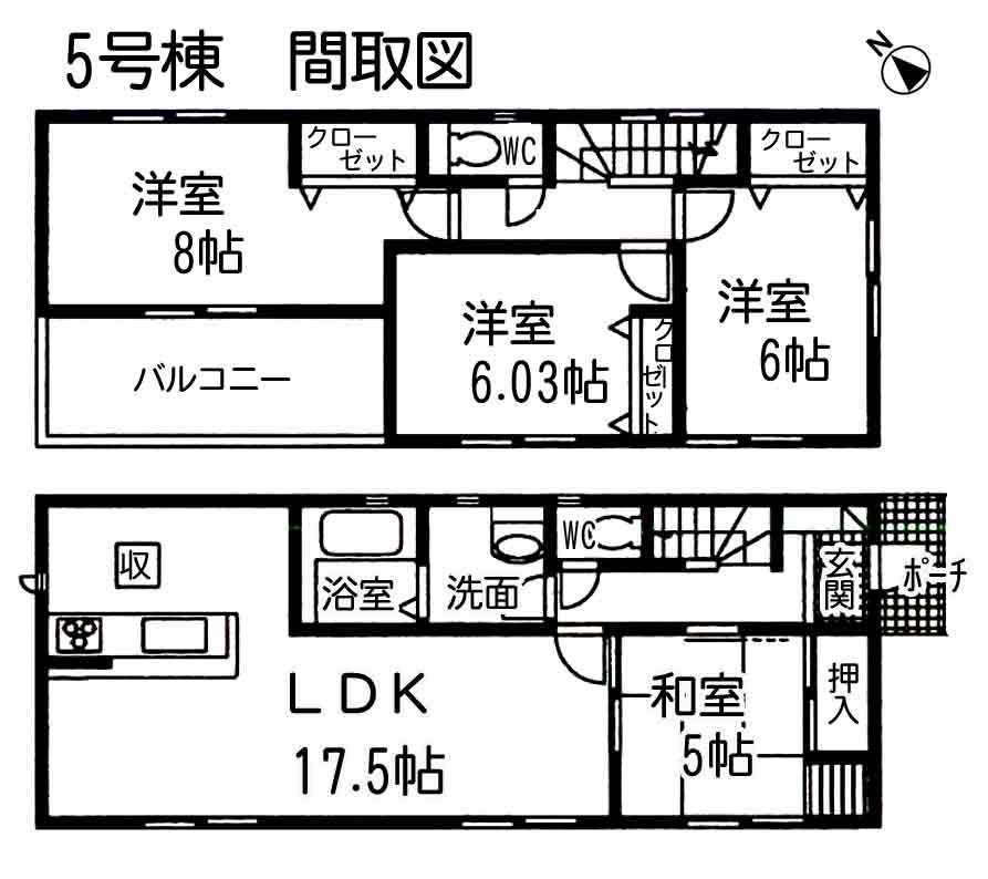 Floor plan. 17.8 million yen, 4LDK, Land area 136.51 sq m , Building area 98.55 sq m