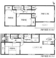 Floor plan. (1 Building), Price 25,800,000 yen, 4LDK, Land area 160.16 sq m , Building area 106 sq m