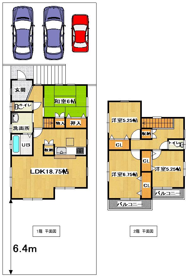 Floor plan. 34,650,000 yen, 4LDK, Land area 179.69 sq m , Building area 103.94 sq m