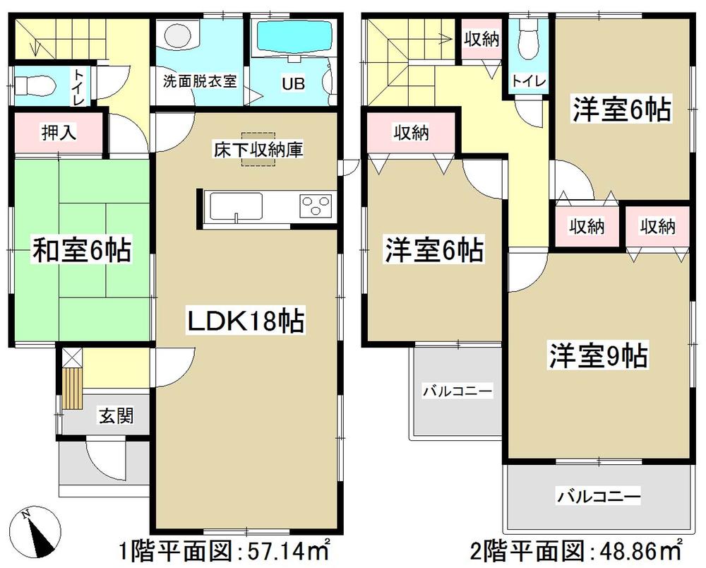 Floor plan. 32,800,000 yen, 4LDK, Land area 138.33 sq m , Building area 106 sq m