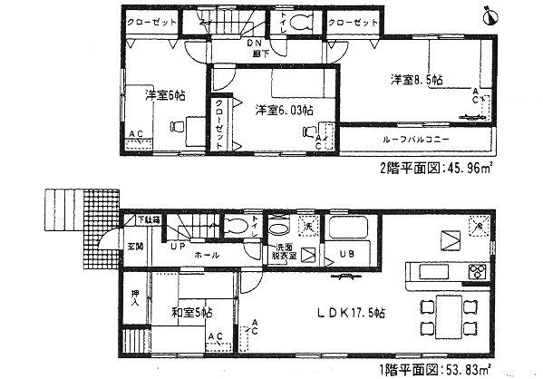 Floor plan. 19.9 million yen, 4LDK, Land area 182.43 sq m , Building area 99.79 sq m