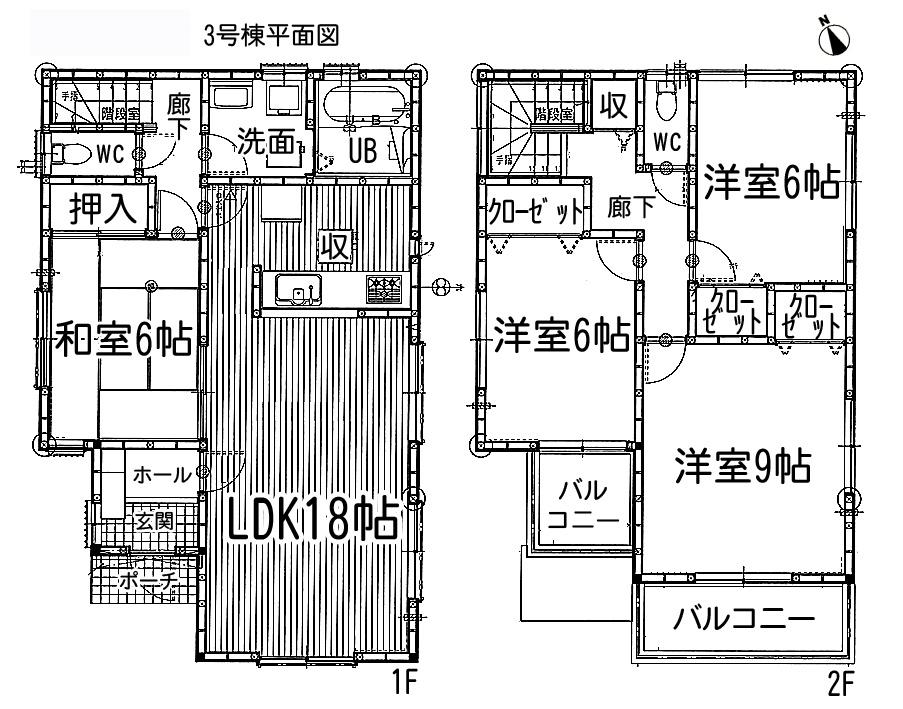 Floor plan. Price: 17.8 million yen Floor: 4LDK land area: 214.82 sq m building area: 106 sq m