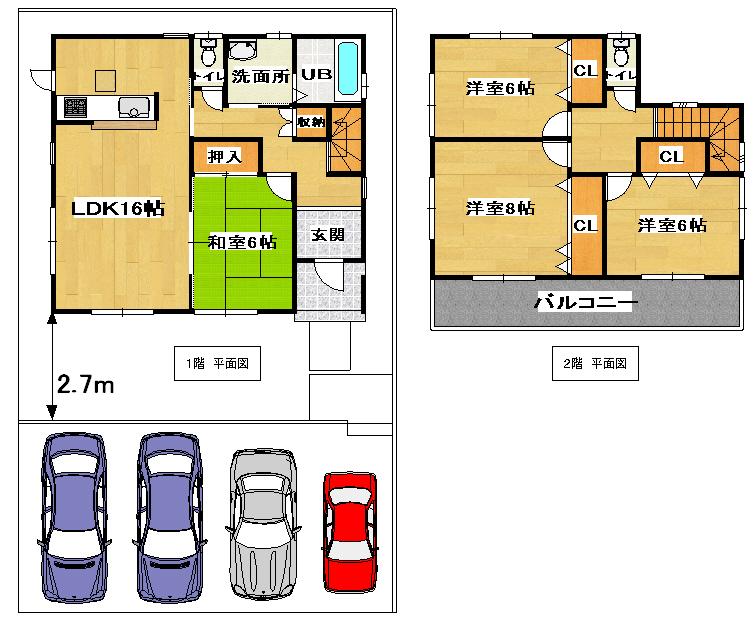 Floor plan. 29,200,000 yen, 4LDK, Land area 160.07 sq m , Building area 104.35 sq m reference example plan