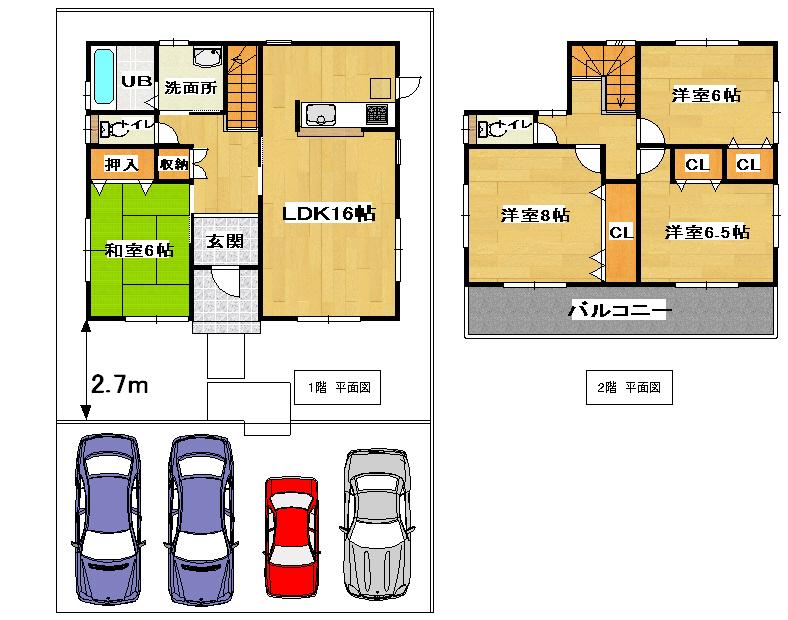 Floor plan. 29,200,000 yen, 4LDK, Land area 160.07 sq m , Building area 104.35 sq m reference example plan