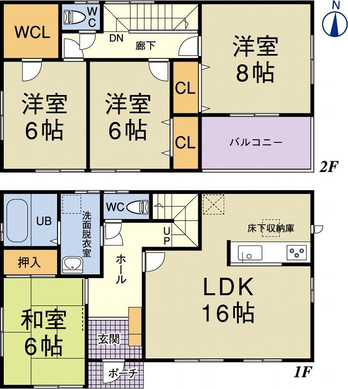 Floor plan. 28.8 million yen, 4LDK, Land area 148.32 sq m , Building area 105.17 sq m