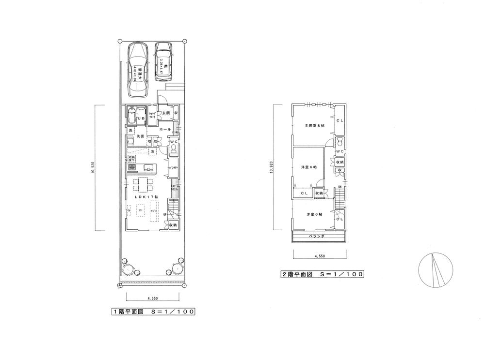 Compartment view + building plan example. Building plan example 3LDK + S, Land price 14,440,000 yen, Land area 122.36 sq m , Building price 20,860,000 yen, Building area 100.2 sq m