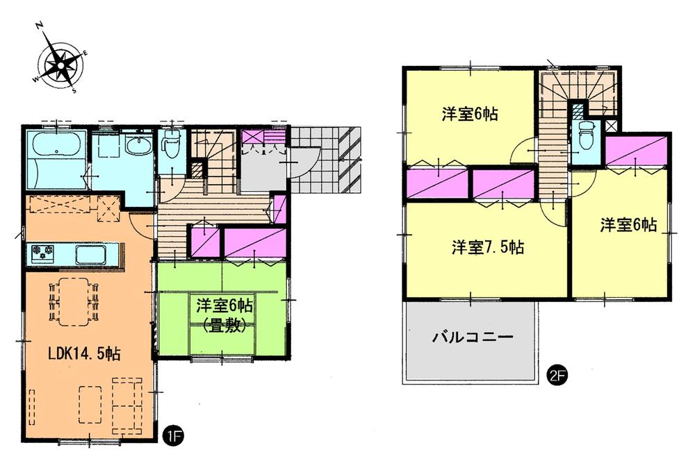 Floor plan. (3 Building), Price 20.4 million yen, 4LDK, Land area 185.74 sq m , Building area 98.53 sq m