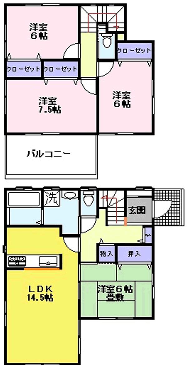 Floor plan. (3), Price 20.4 million yen, 4LDK, Land area 185.74 sq m , Building area 98.53 sq m