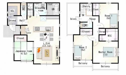 Floor plan. (1 Building), Price 24,800,000 yen, 4LDK+S, Land area 131 sq m , Building area 102.87 sq m