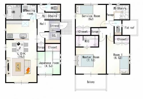 Floor plan. (Building 2), Price 25,800,000 yen, 4LDK+S, Land area 130.99 sq m , Building area 103.68 sq m