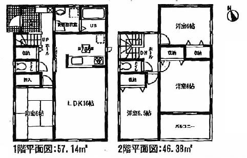 Floor plan. (3 Building), Price 24,800,000 yen, 4LDK, Land area 156.41 sq m , Building area 103.62 sq m