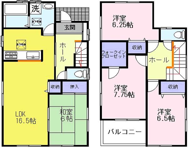 Floor plan. ((2)), Price 25,800,000 yen, 4LDK, Land area 129.91 sq m , Building area 105.39 sq m