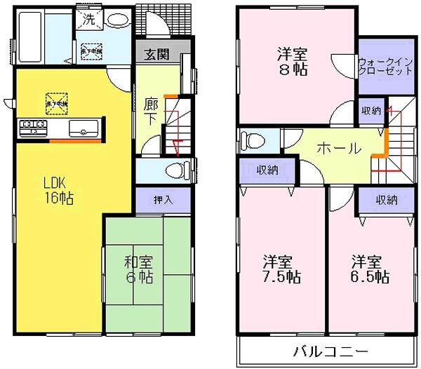 Floor plan. ((3)), Price 23.8 million yen, 4LDK, Land area 121.74 sq m , Building area 106 sq m