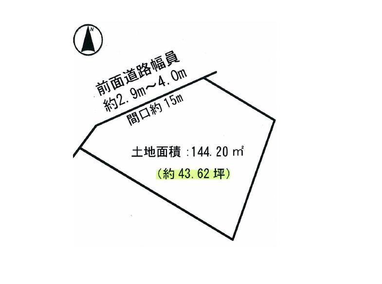 Compartment figure. Land price 10.8 million yen, Land area 144.2 sq m