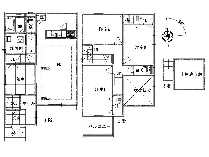 Floor plan. 32,500,000 yen, 4LDK, Land area 141.22 sq m , Building area 105.17 sq m 2 No. land ・ Planning housing