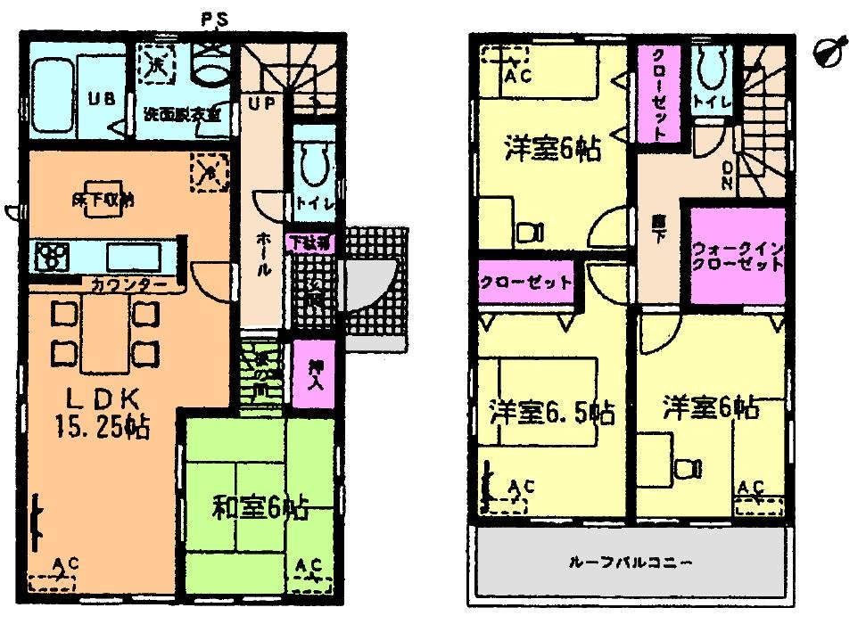 Floor plan. (1 Building), Price 19.9 million yen, 4LDK, Land area 167.89 sq m , Building area 96.9 sq m