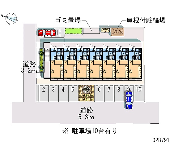 Parking lot. Parking arrangement plan