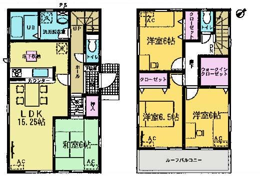 Floor plan. (1 Building), Price 19.9 million yen, 4LDK, Land area 167.89 sq m , Building area 96.9 sq m