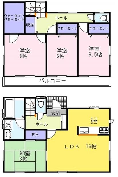 Floor plan. (1 Building), Price 24,800,000 yen, 4LDK, Land area 178.72 sq m , Building area 106 sq m
