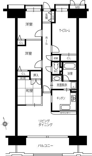 Floor plan. 3LDK + S (storeroom), Price 13.5 million yen, Footprint 85.8 sq m , Balcony area 13.01 sq m