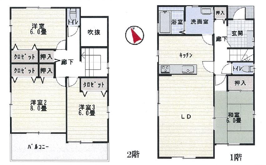 Floor plan. 24,800,000 yen, 4LDK, Land area 176.62 sq m , Building area 109.3 sq m