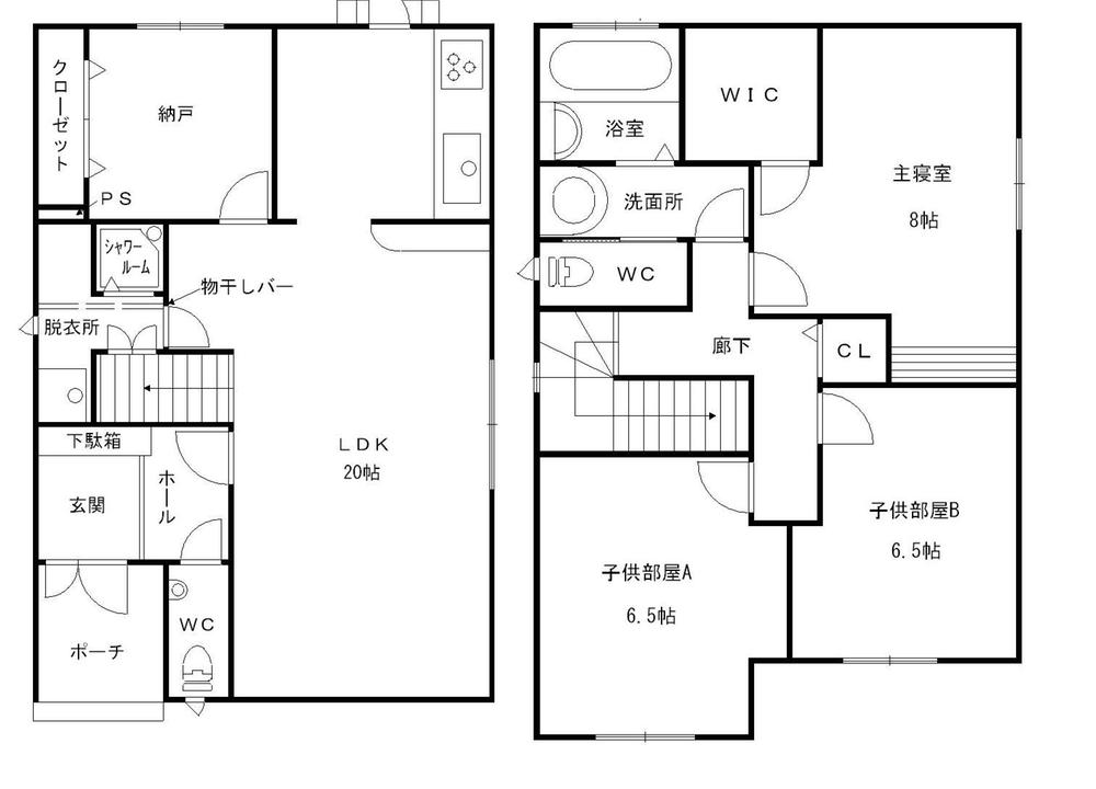 Floor plan. 31.5 million yen, 3LDK + 2S (storeroom), Land area 183.85 sq m , Building area 109.3 sq m