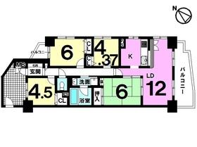 Floor plan. 4LDK, Price 11.9 million yen, Occupied area 78.28 sq m , Balcony area 11.71 sq m