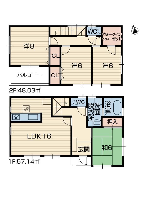 Floor plan. (4 Building), Price 22,800,000 yen, 4LDK, Land area 160.05 sq m , Building area 105.17 sq m
