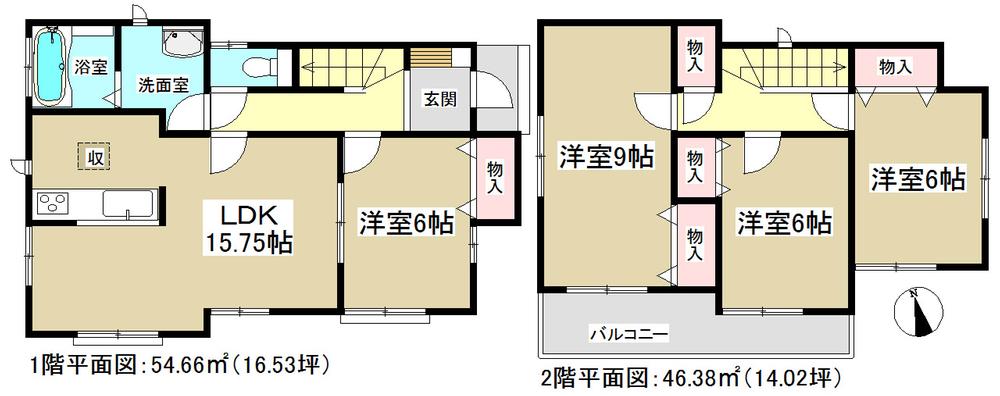 Floor plan. (A Building), Price 18,800,000 yen, 4LDK, Land area 195.99 sq m , Building area 101.04 sq m