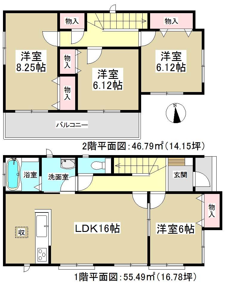 Floor plan. 22,800,000 yen, 4LDK, Land area 162.18 sq m , Building area 102.28 sq m