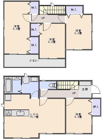 Floor plan. Price 18,800,000 yen, 4LDK, Land area 195.99 sq m , Building area 101.04 sq m