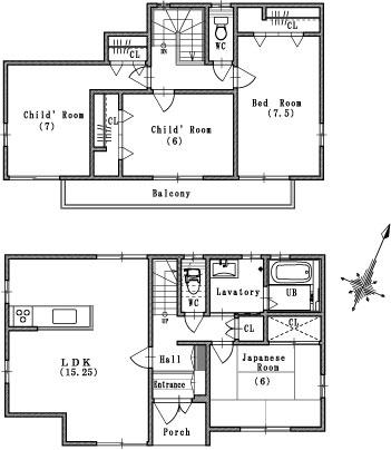 Other building plan example. Building area 101.04 sq m
