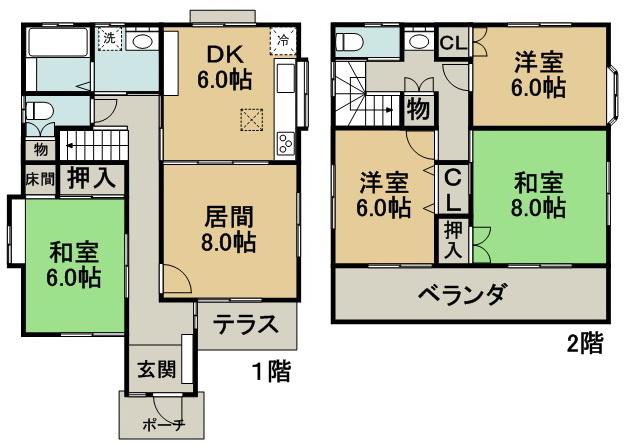 Floor plan. 15.9 million yen, 4LDK, Land area 165.22 sq m , Building area 108.12 sq m