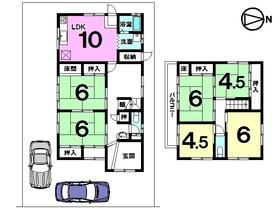 Floor plan. 10,480,000 yen, 6LDK, Land area 145.45 sq m , Building area 118.41 sq m