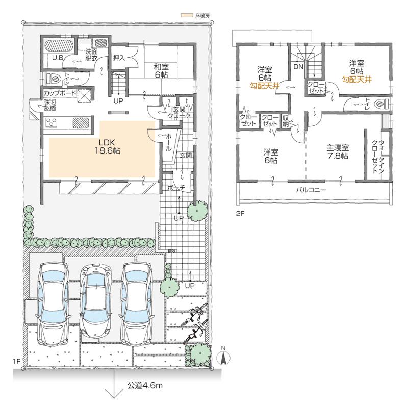 Floor plan. (A Building), Price 38,500,000 yen, 5LDK+2S, Land area 185.83 sq m , Building area 120.09 sq m