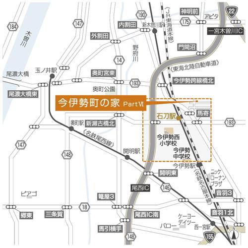 Local guide map. Wide-area view