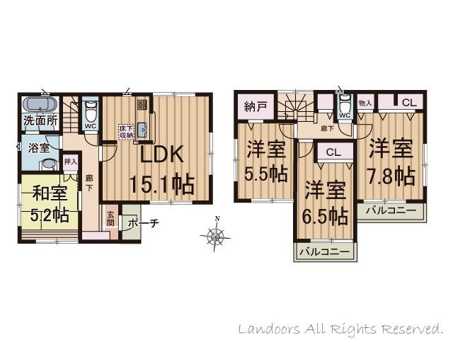 Floor plan. 20 million yen, 4LDK, Land area 140.71 sq m , Building area 97.19 sq m floor plan