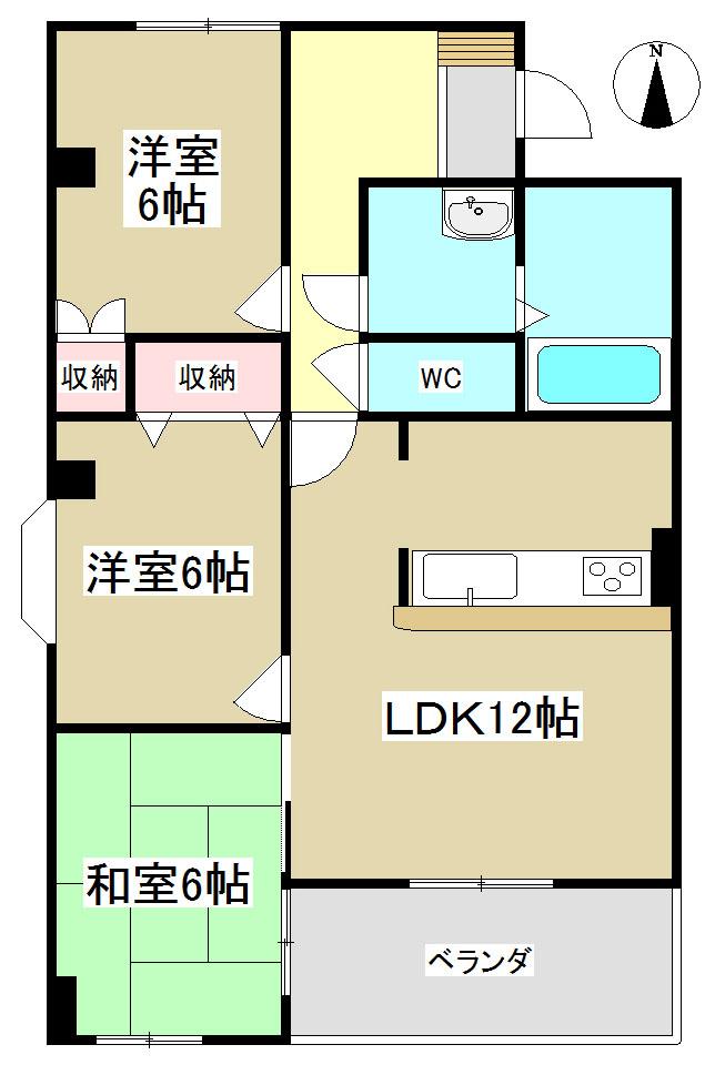 Floor plan. 3LDK, Price 5 million yen, Occupied area 69.79 sq m , Balcony area 7.89 sq m