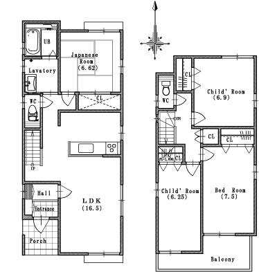 Other building plan example. Building area 101.04 sq m