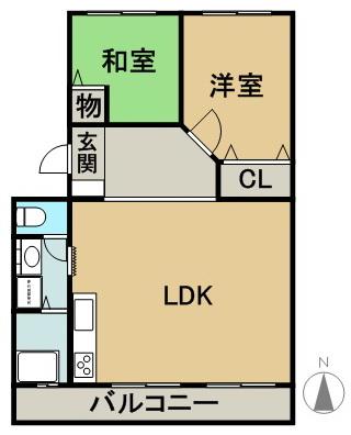 Floor plan. 2LDK, Price 5.3 million yen, Occupied area 51.63 sq m , Balcony area 8 sq m 2LDK
