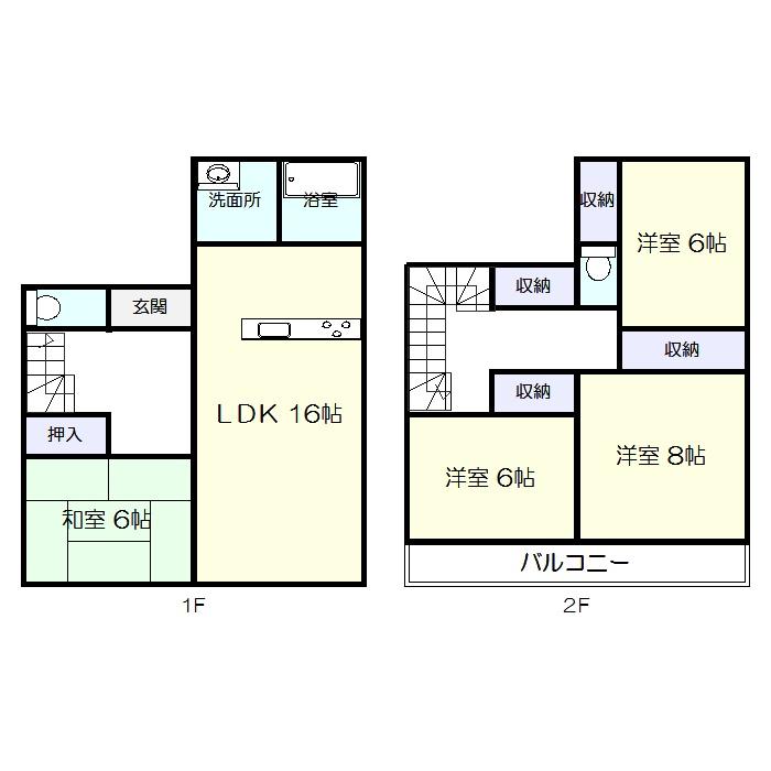 Floor plan. (First: 1 Building), Price 28.8 million yen, 4LDK, Land area 142.2 sq m , Building area 106 sq m